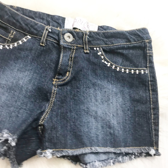 AVIVA jeans shorts bling pockets Stretch Junior 7 - Picture 8 of 8
